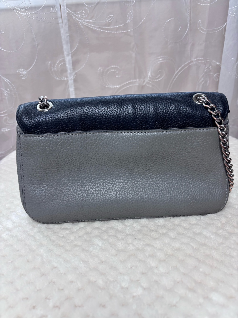 Michael Kors Black & Gray Pebbled Leather Crossbody or Shoulder Bag - Picture 10 of 16